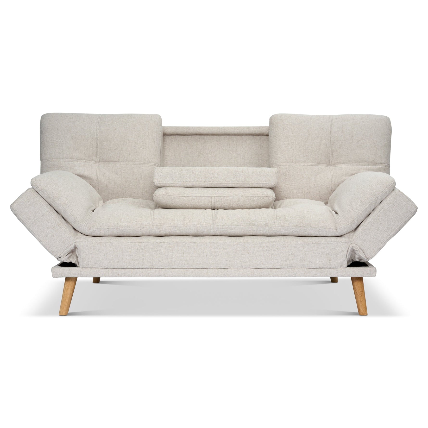 Soho Click Clack Sofa Bed | 4 - in - 1 Convertible 3 Seater | Beige - Bargainia.com - 5056150286226