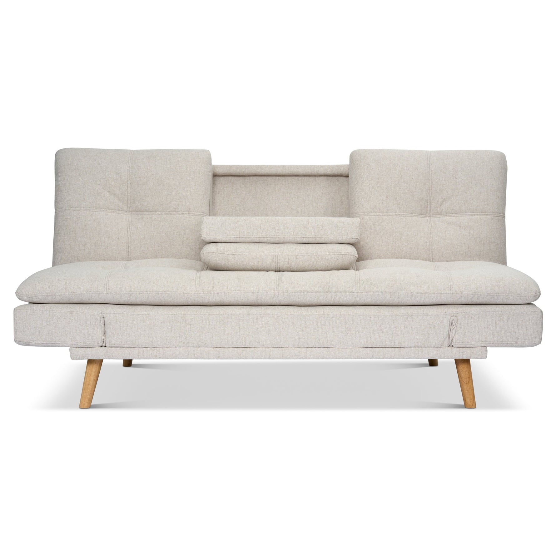 Soho Click Clack Sofa Bed | 4 - in - 1 Convertible 3 Seater | Beige - Bargainia.com - 5056150286226