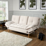 Soho Click Clack Sofa Bed | 4 - in - 1 Convertible 3 Seater | Beige - Bargainia.com - 5056150286226