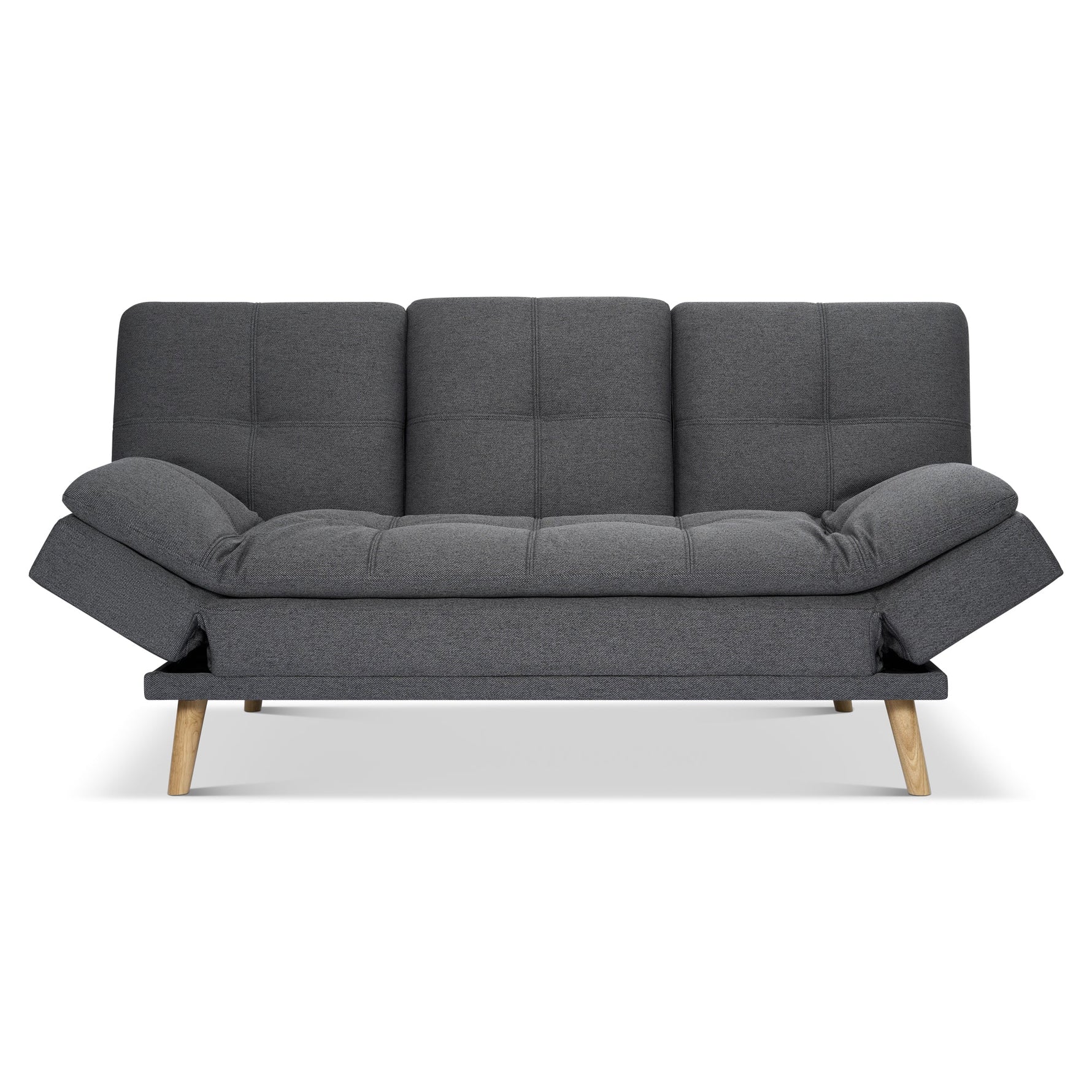 Soho Click Clack Sofa Bed | 4 - in - 1 Convertible 3 Seater | Dark Grey - Bargainia.com - 5056150286233