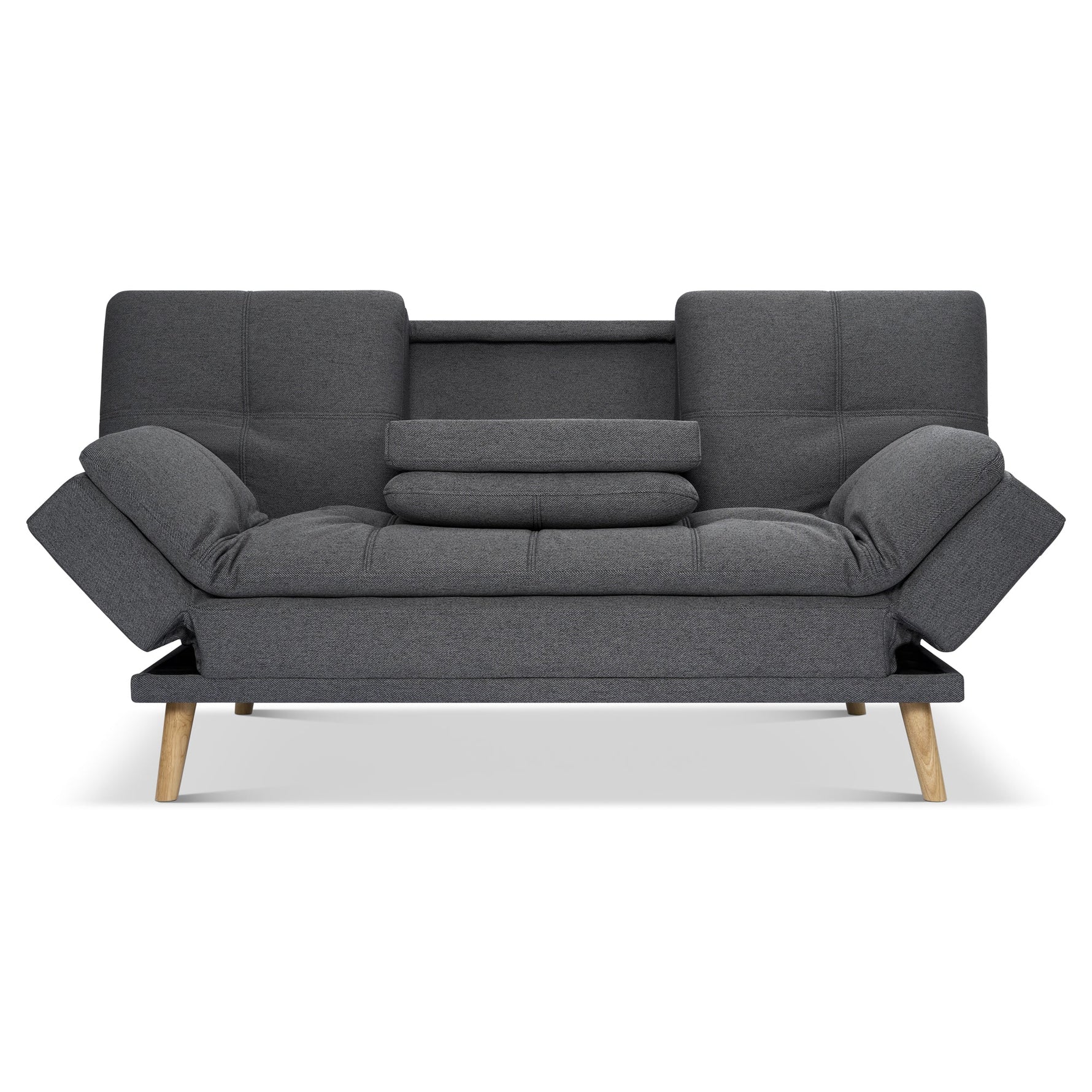 Soho Click Clack Sofa Bed | 4 - in - 1 Convertible 3 Seater | Dark Grey - Bargainia.com - 5056150286233