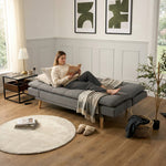 Soho Click Clack Sofa Bed | 4 - in - 1 Convertible 3 Seater | Dark Grey - Bargainia.com - 5056150286233