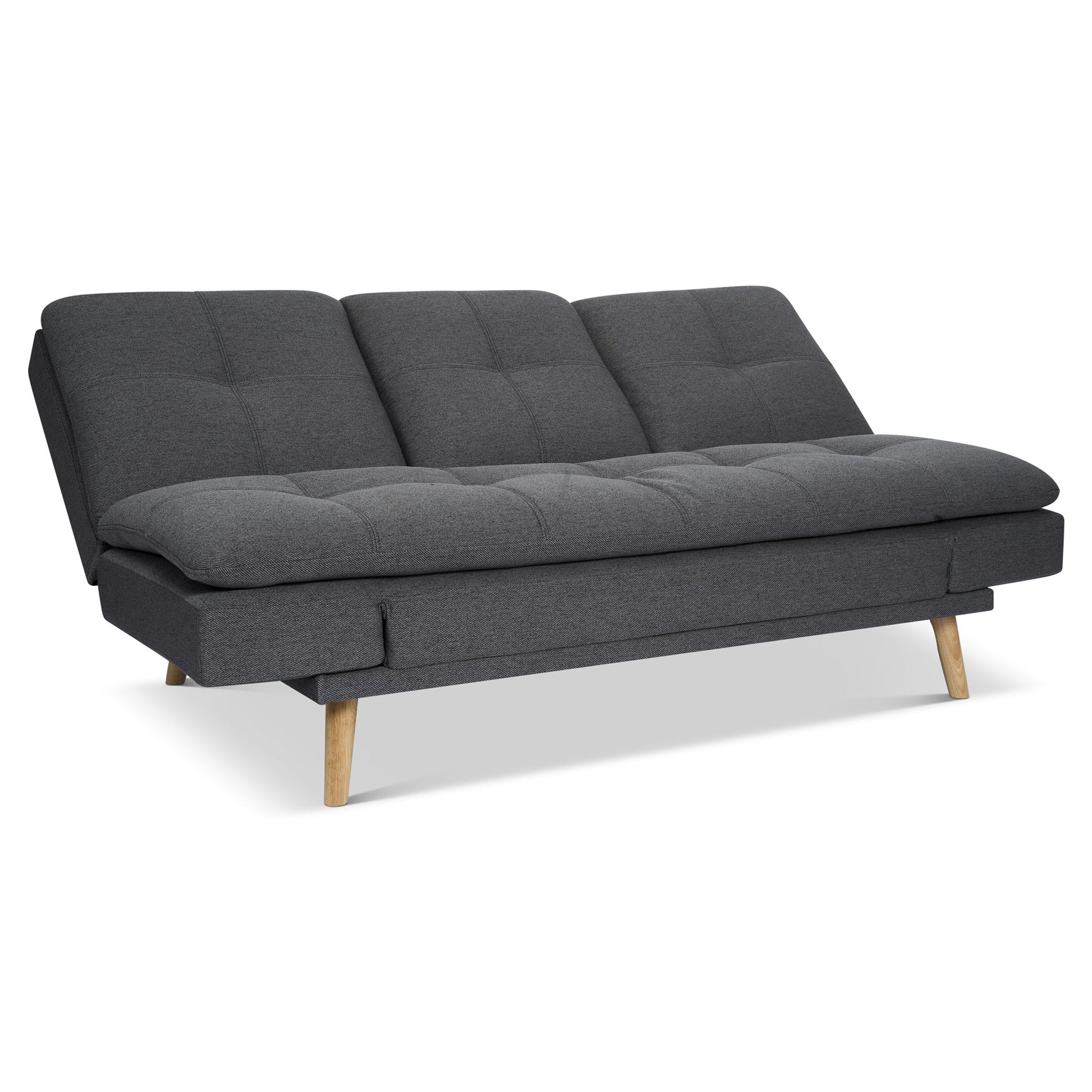 Soho Click Clack Sofa Bed | 4 - in - 1 Convertible 3 Seater | Dark Grey - Bargainia.com - 5056150286233