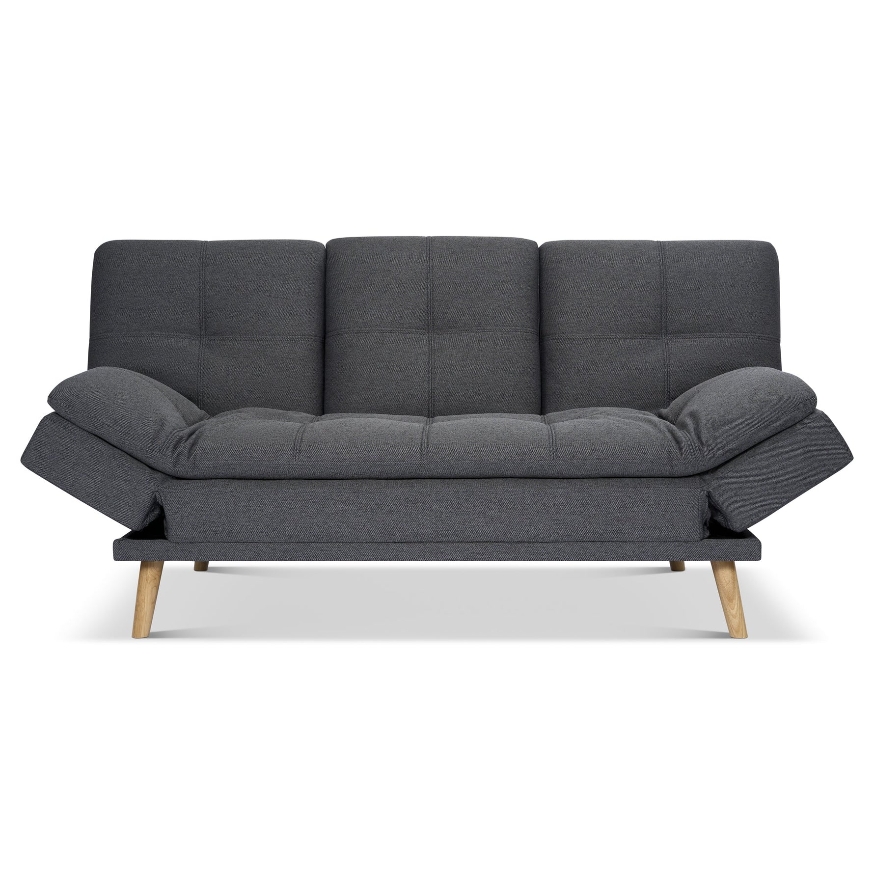 Soho Click Clack Sofa Bed | 4 - in - 1 Convertible 3 Seater | Dark Grey - Bargainia.com - 5056150286233