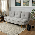 Soho Click Clack Sofa Bed | 4 - in - 1 Convertible 3 Seater | Light Grey - Bargainia.com - 5056150286219