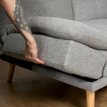Soho Click Clack Sofa Bed | 4 - in - 1 Convertible 3 Seater | Light Grey - Bargainia.com - 5056150286219