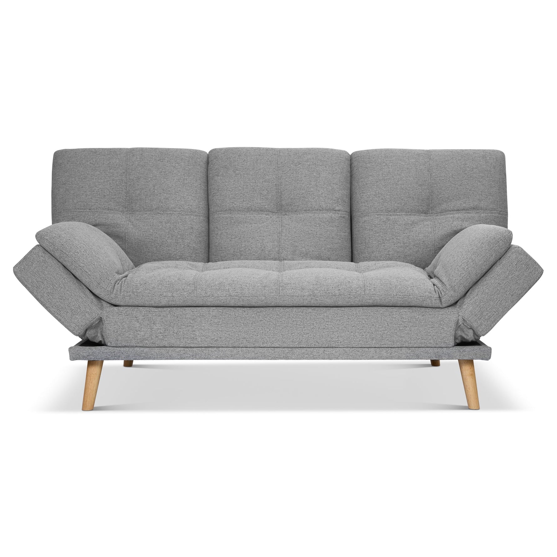 Soho Click Clack Sofa Bed | 4 - in - 1 Convertible 3 Seater | Light Grey - Bargainia.com - 5056150286219