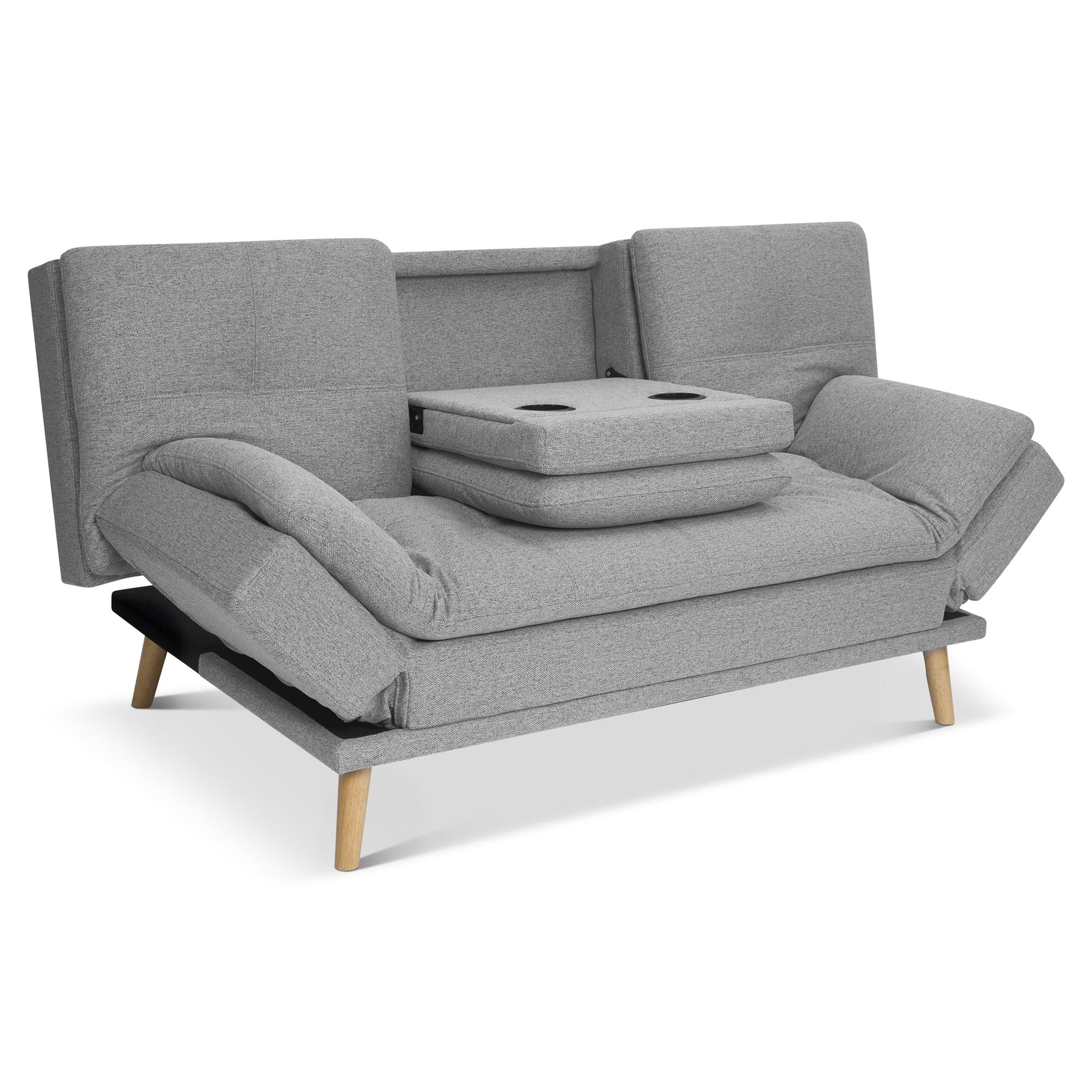 Soho Click Clack Sofa Bed | 4 - in - 1 Convertible 3 Seater | Light Grey - Bargainia.com - 5056150286219
