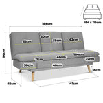 Soho Click Clack Sofa Bed | 4 - in - 1 Convertible 3 Seater | Light Grey - Bargainia.com - 5056150286219