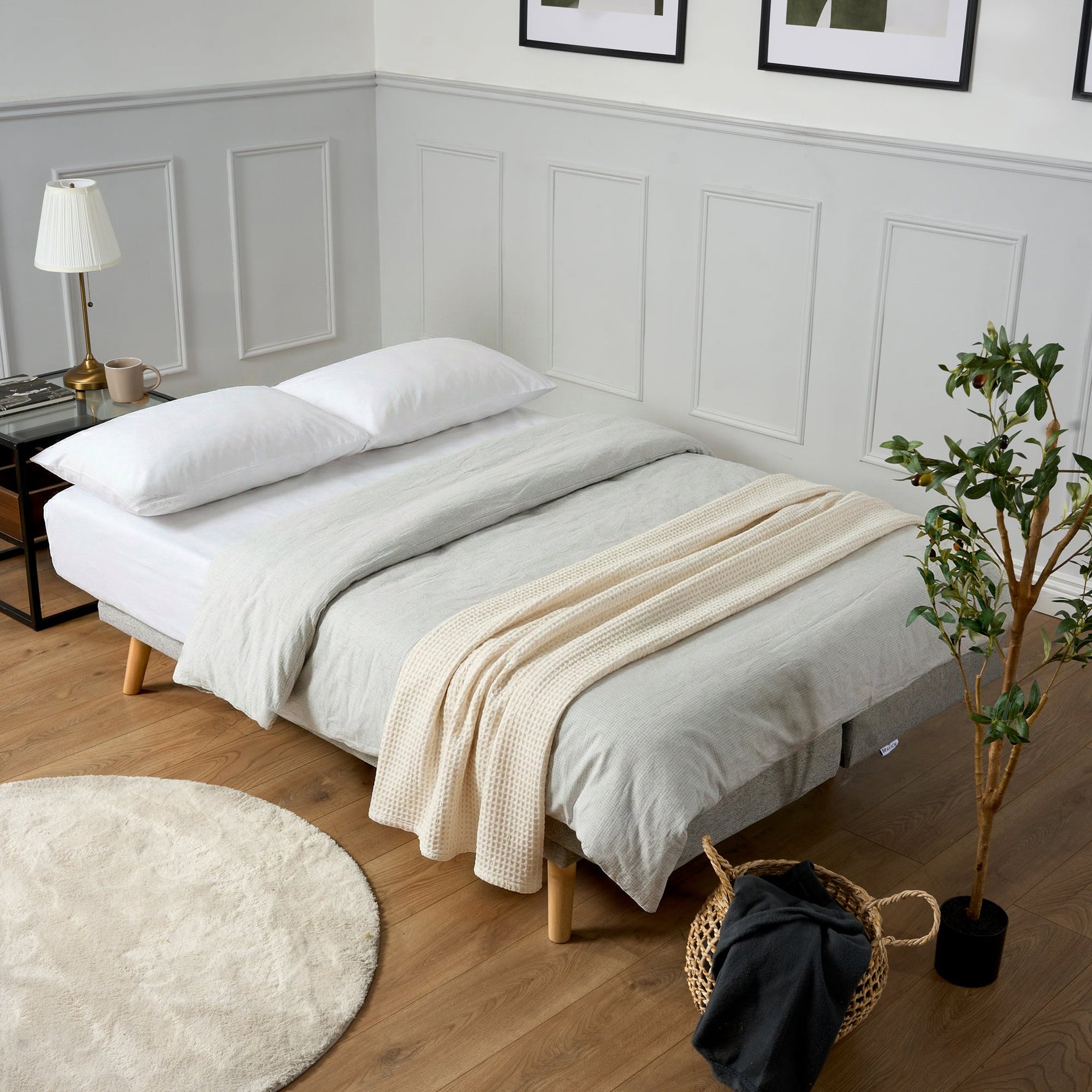 Soho Click Clack Sofa Bed | 4 - in - 1 Convertible 3 Seater | Light Grey - Bargainia.com - 5056150286219