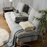 Soho Click Clack Sofa Bed | 4 - in - 1 Convertible 3 Seater | Light Grey - Bargainia.com - 5056150286219