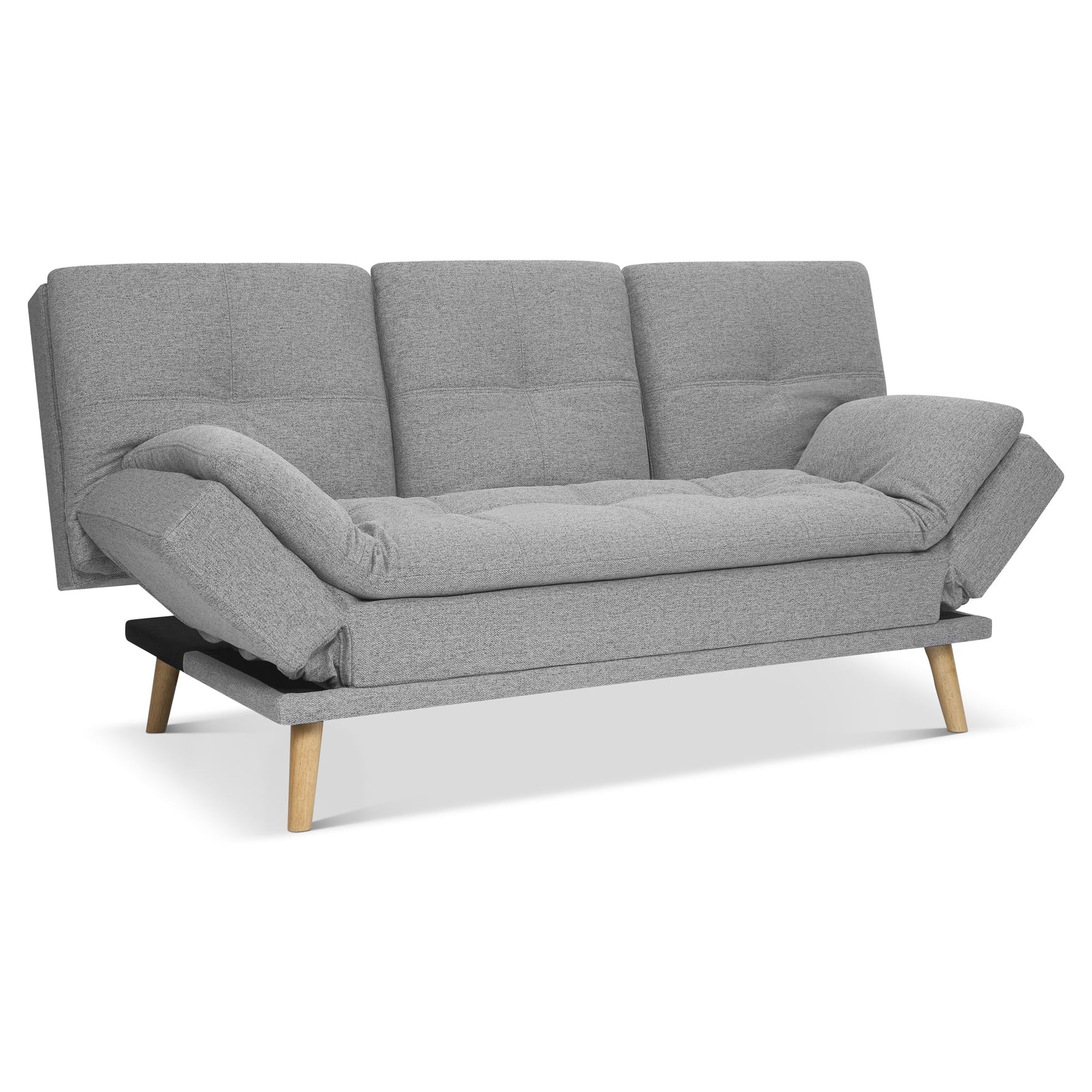 Soho Click Clack Sofa Bed | 4 - in - 1 Convertible 3 Seater | Light Grey - Bargainia.com - 5056150286219