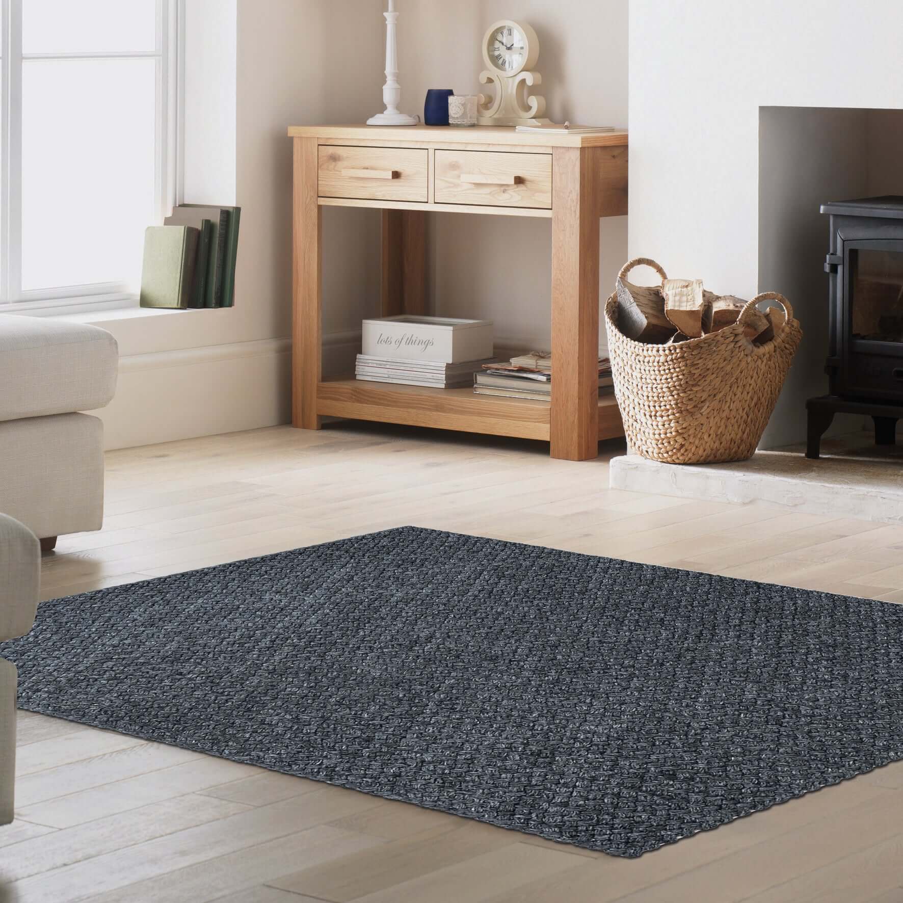 Solid Design Recycled Low Pile Eco Rug | Nila - Bargainia.com - 5056584507904 - PET002005