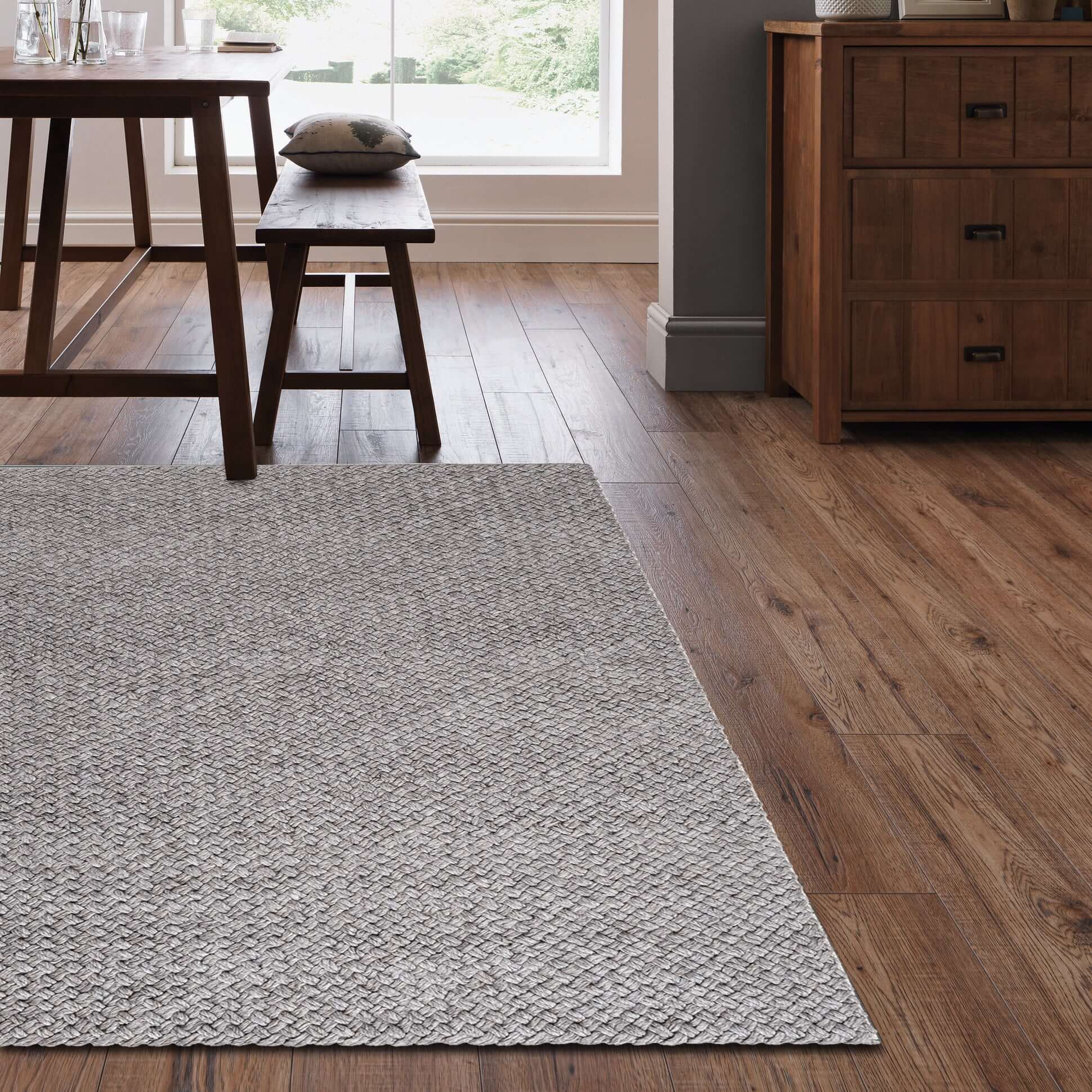 Solid Design Recycled Low Pile Eco Rug | Nila - Bargainia.com - 5056584507980 - PET002002