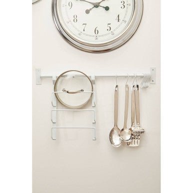 Sorello White Iron Hanging Pan Lid Rack - Bargainia.com - 5018705399539