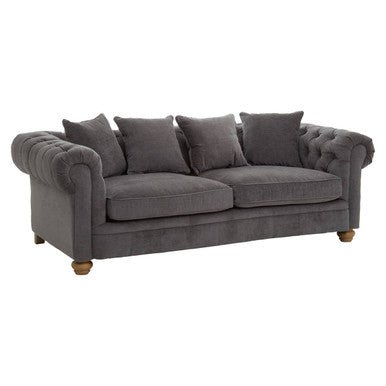 Spencer Three Seat Grey Fabric Sofa - Bargainia.com - 