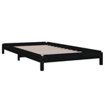 Stack Bed without Mattress Black 90x200 cm Solid Wood Pine - Bargainia.com - 
