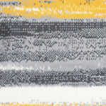Stair Runner Hard Wearing Kitchen Mat - Texas Abstract Lines Yellow, Grey & White - Bargainia.com - 