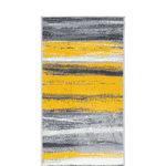 Stair Runner Hard Wearing Kitchen Mat - Texas Abstract Lines Yellow, Grey & White - Bargainia.com - 