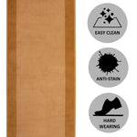 Stair Runner Hard Wearing Kitchen Mat - Texas Beige Border - Bargainia.com - 