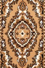 Stair Runner Hard Wearing Kitchen Mat - Texas Beige Traditional Medallion - Bargainia.com - 