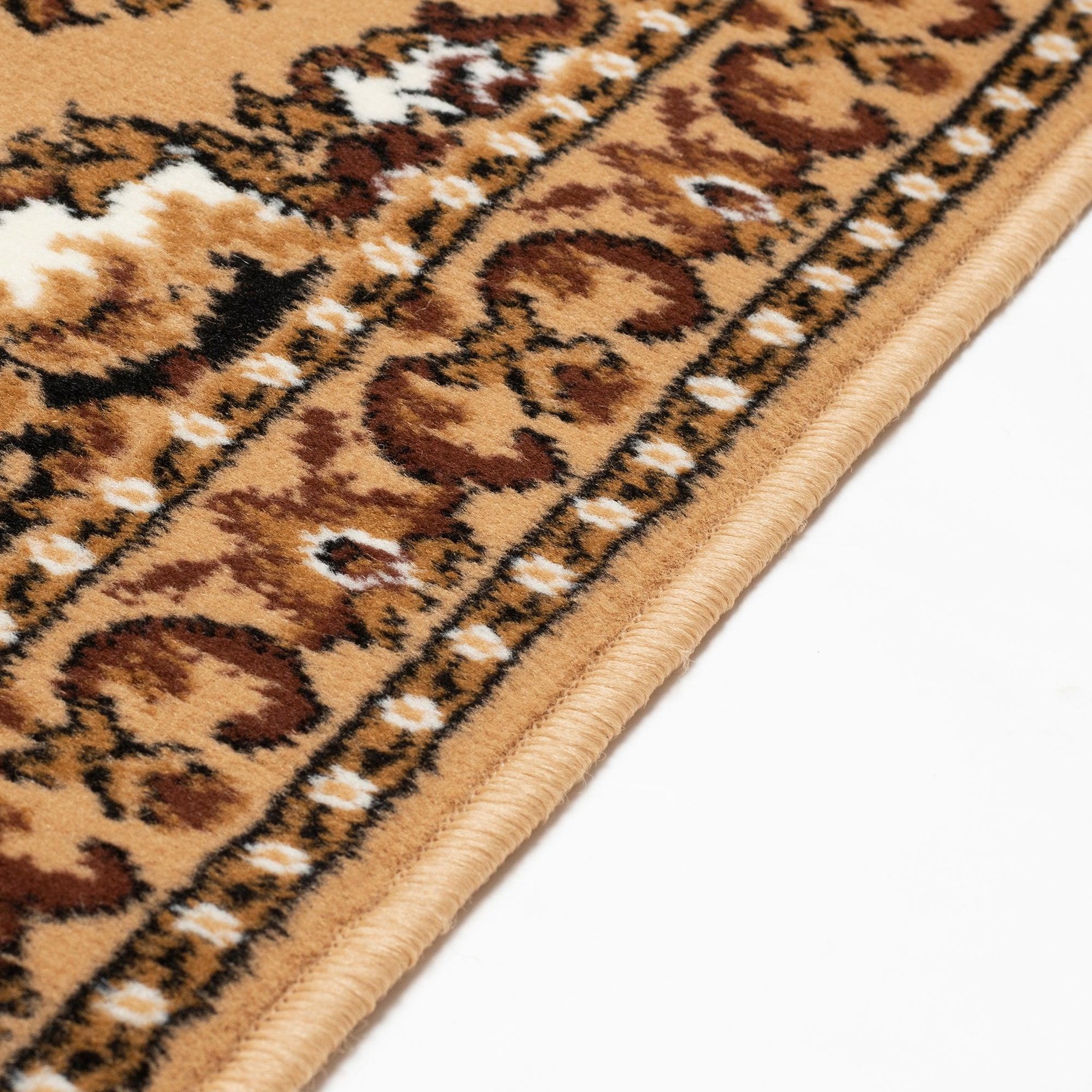 Stair Runner Hard Wearing Kitchen Mat - Texas Beige Traditional Medallion - Bargainia.com - 