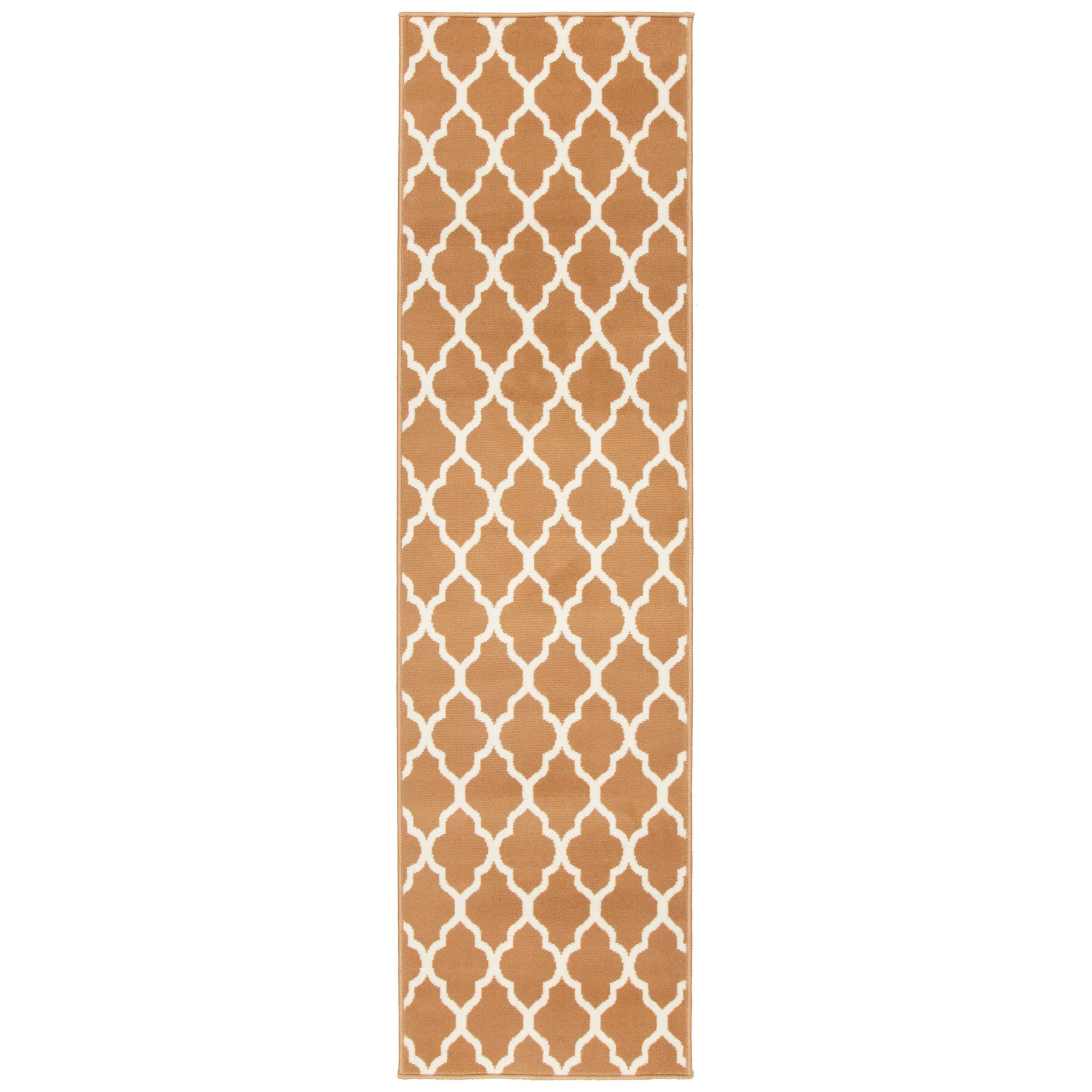 Stair Runner Hard Wearing Kitchen Mat - Texas Beige Trellis - Bargainia.com - 
