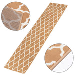 Stair Runner Hard Wearing Kitchen Mat - Texas Beige Trellis - Bargainia.com - 