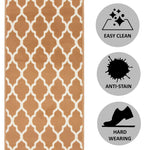 Stair Runner Hard Wearing Kitchen Mat - Texas Beige Trellis - Bargainia.com - 