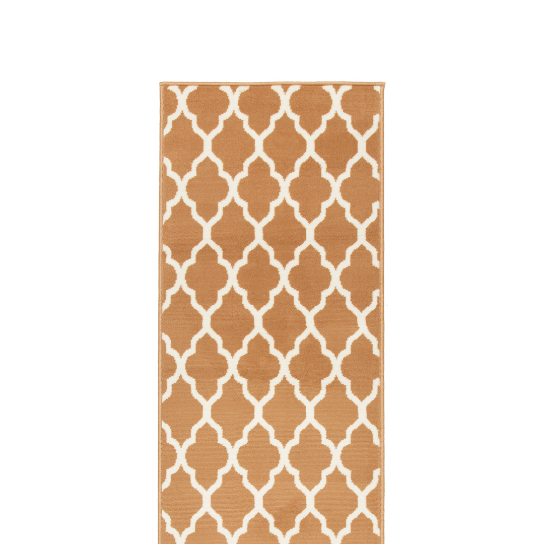 Stair Runner Hard Wearing Kitchen Mat - Texas Beige Trellis Stair Runner Rug Masters