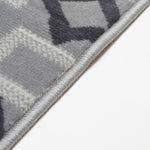 Stair Runner Hard Wearing Kitchen Mat - Texas Geometric Gold, Grey & White - Bargainia.com - 