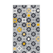 Stair Runner Hard Wearing Kitchen Mat - Texas Geometric Gold, Grey & White Stair Runner Rug Masters