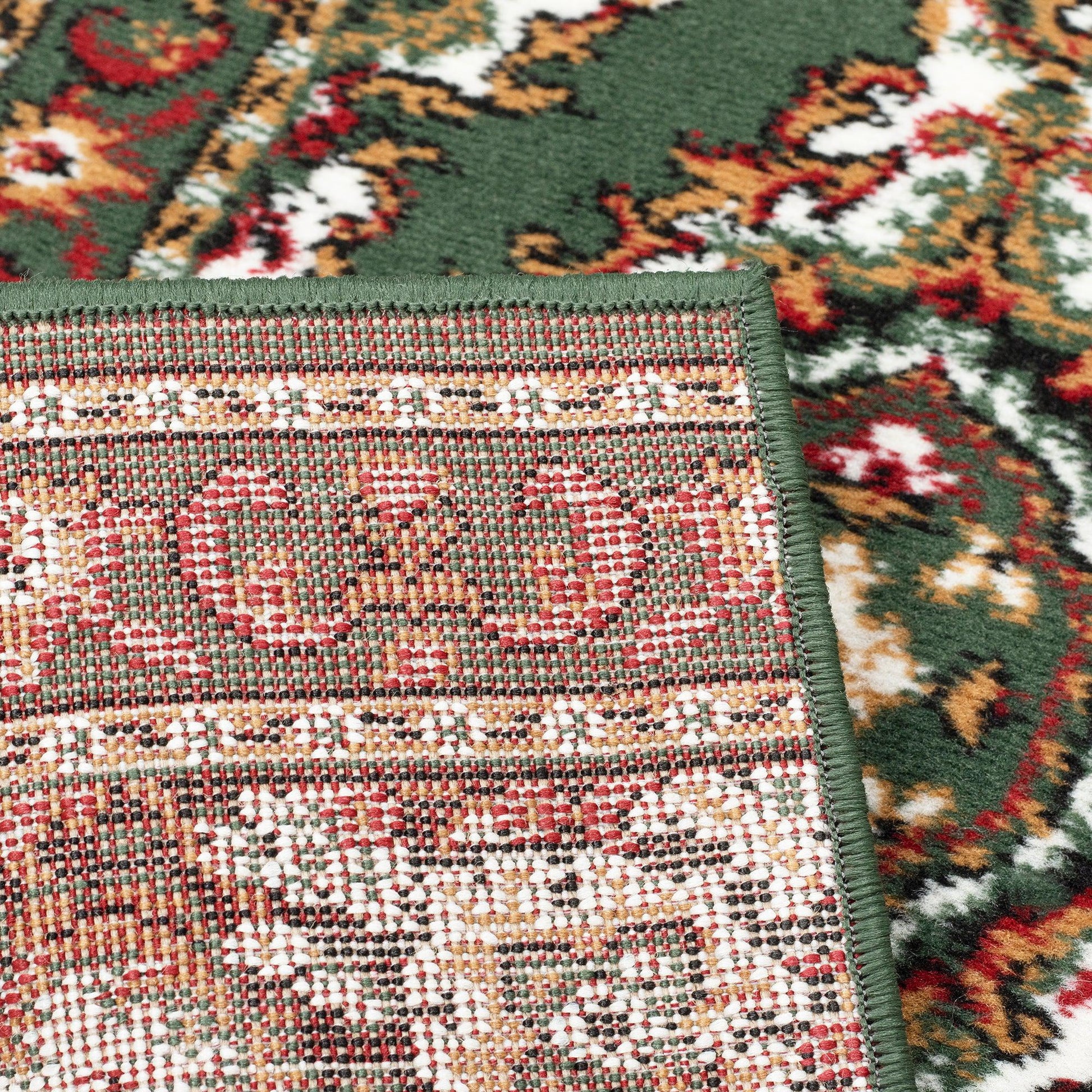 Stair Runner Hard Wearing Kitchen Mat - Texas Green Traditional Medallion Stair Runner Rug Masters