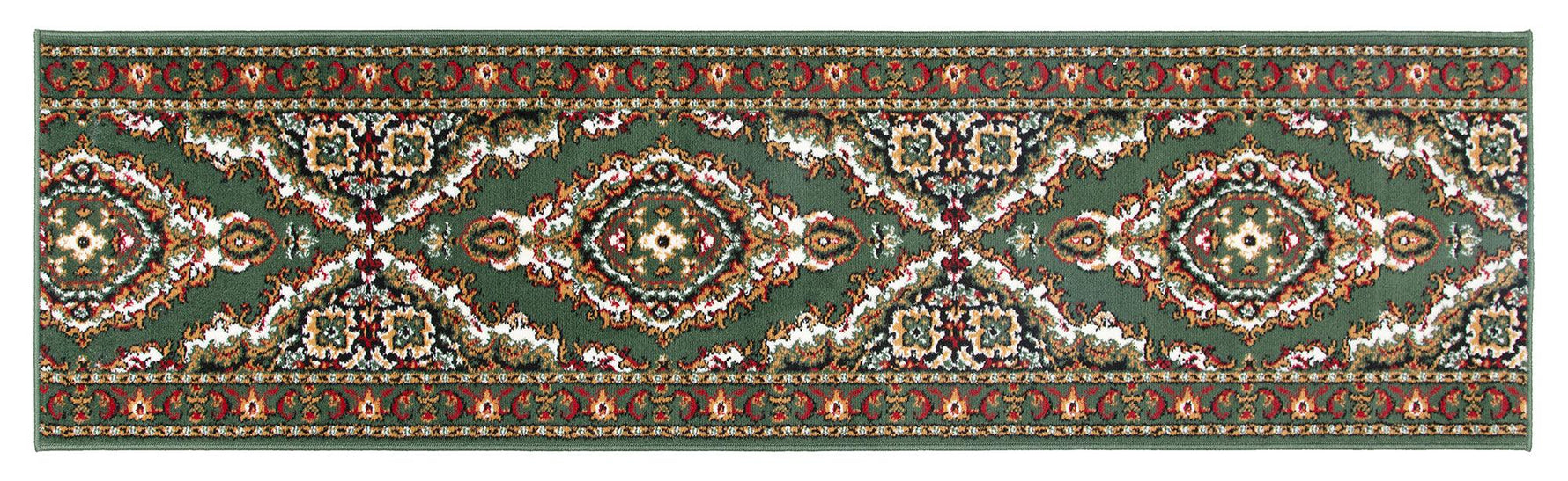 Stair Runner Hard Wearing Kitchen Mat - Texas Green Traditional Medallion - Bargainia.com - 
