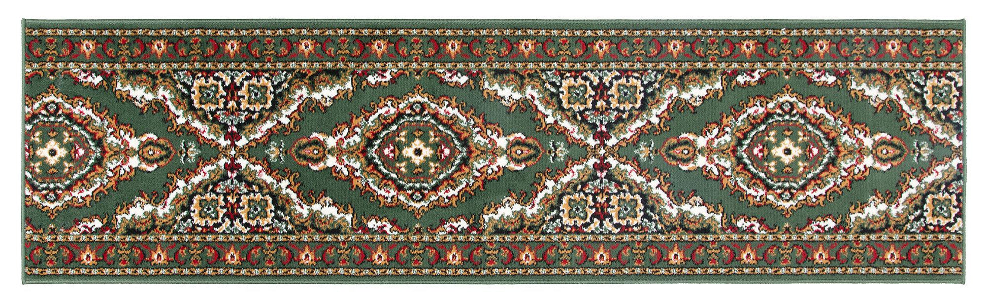 Stair Runner Hard Wearing Kitchen Mat - Texas Green Traditional Medallion Stair Runner Rug Masters