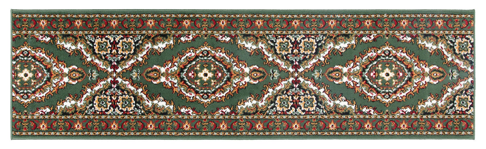 Stair Runner Hard Wearing Kitchen Mat - Texas Green Traditional Medallion Stair Runner Rug Masters
