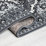 Stair Runner Hard Wearing Kitchen Mat - Texas Grey Traditional Medallion - Bargainia.com - 