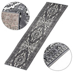 Stair Runner Hard Wearing Kitchen Mat - Texas Grey Traditional Medallion - Bargainia.com - 