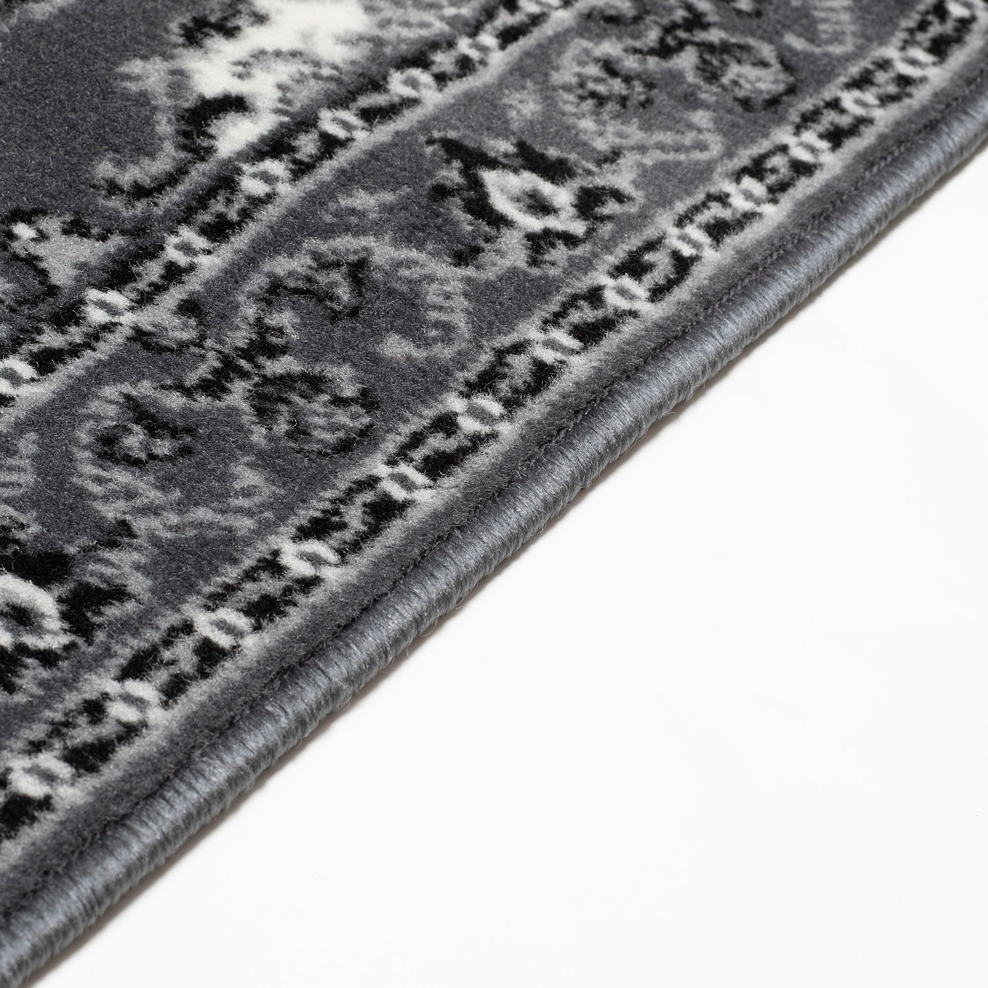 Stair Runner Hard Wearing Kitchen Mat - Texas Grey Traditional Medallion - Bargainia.com -  - RNR-TXS-1020-WS55-01FT-CST