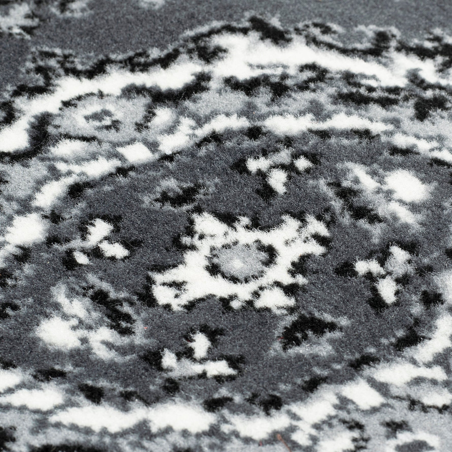 Stair Runner Hard Wearing Kitchen Mat - Texas Grey Traditional Medallion - Bargainia.com - 