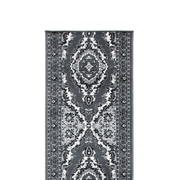 Stair Runner Hard Wearing Kitchen Mat - Texas Grey Traditional Medallion - Bargainia.com -  - RNR-TXS-1020-WS55-01FT-CST