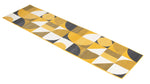 Stair Runner Hard Wearing Kitchen Mat - Texas Mustard & Navy Art Deco - Bargainia.com - 