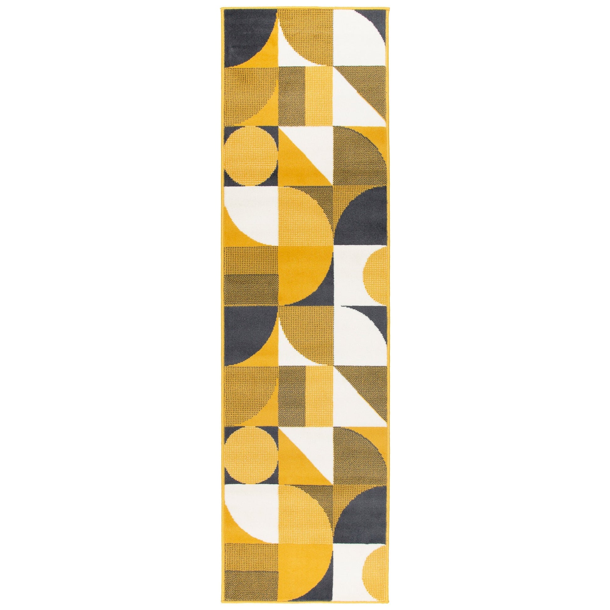 Stair Runner Hard Wearing Kitchen Mat - Texas Mustard & Navy Art Deco Stair Runner Rug Masters