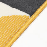 Stair Runner Hard Wearing Kitchen Mat - Texas Mustard & Navy Art Deco - Bargainia.com - 