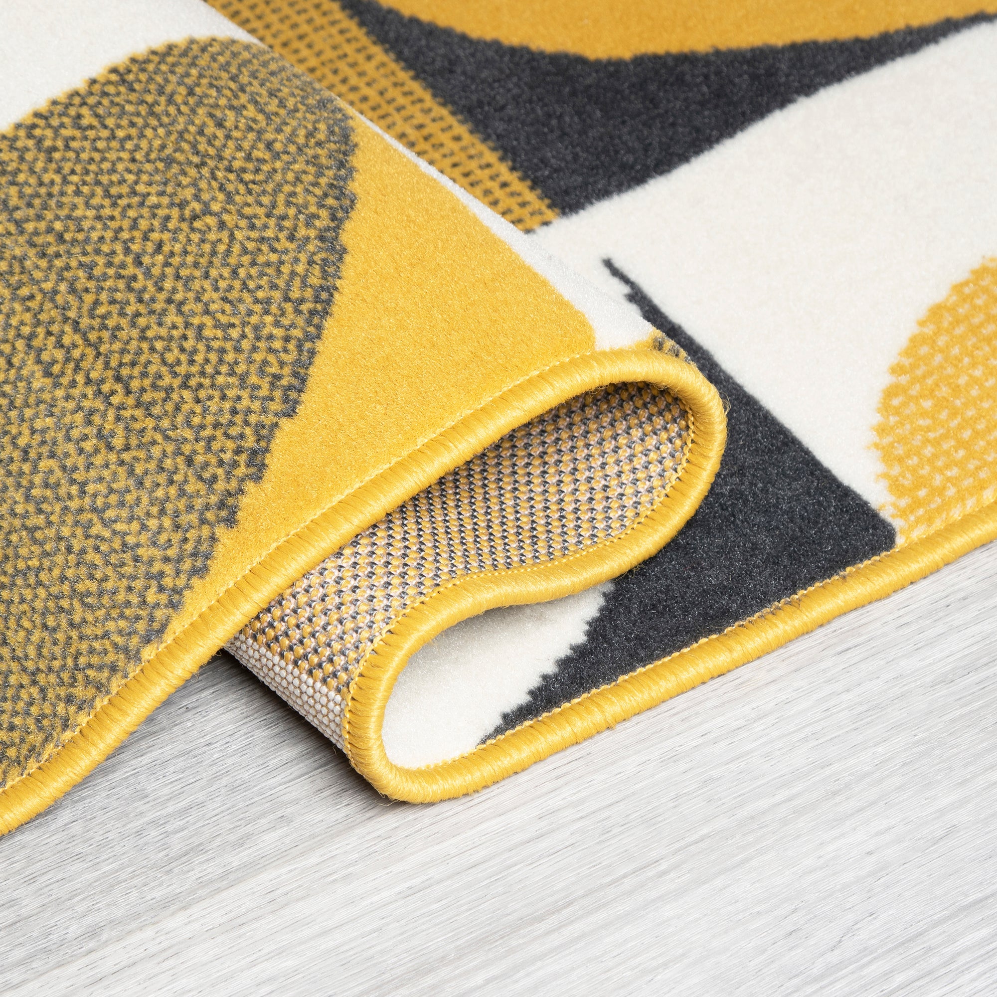 Stair Runner Hard Wearing Kitchen Mat - Texas Mustard & Navy Art Deco Stair Runner Rug Masters