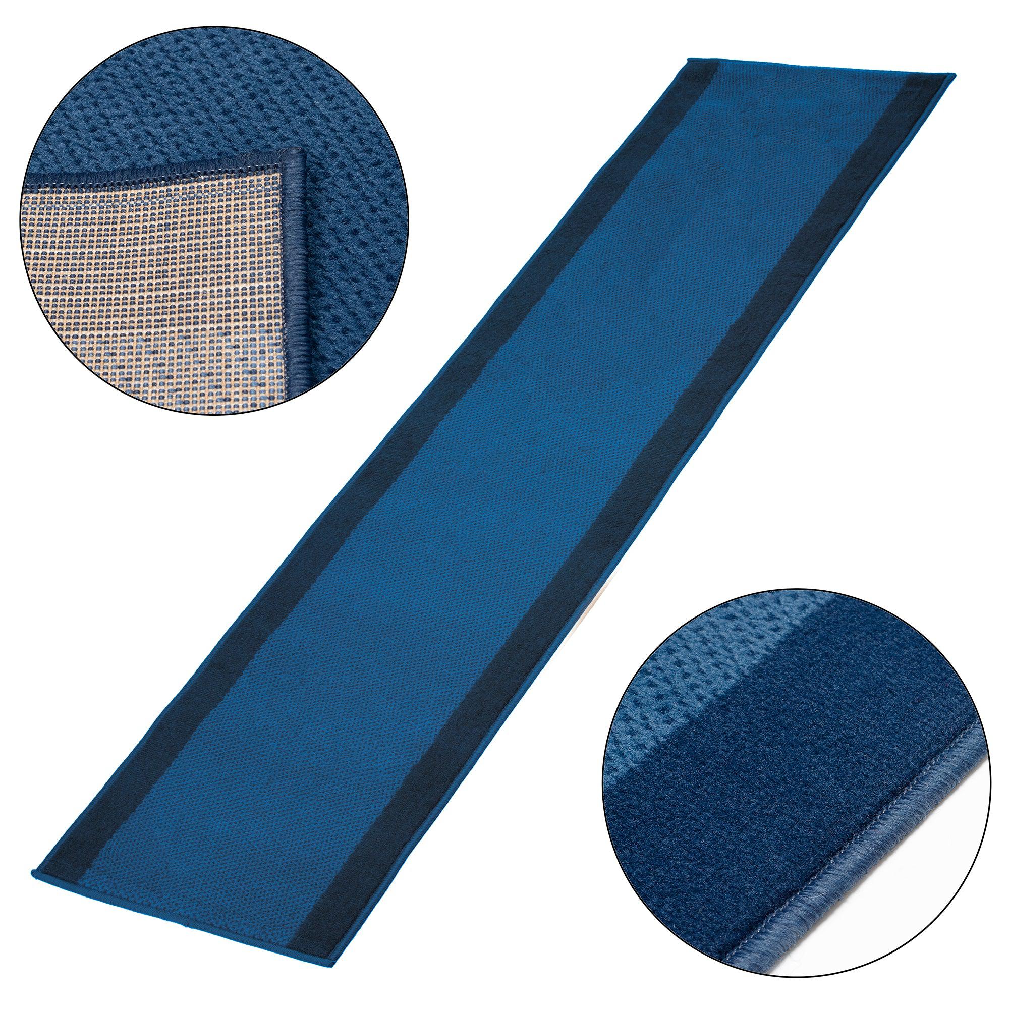 Stair Runner Hard Wearing Kitchen Mat - Texas Navy Border - Bargainia.com -  - RNR-TXS-1764-X011-01FT-CST
