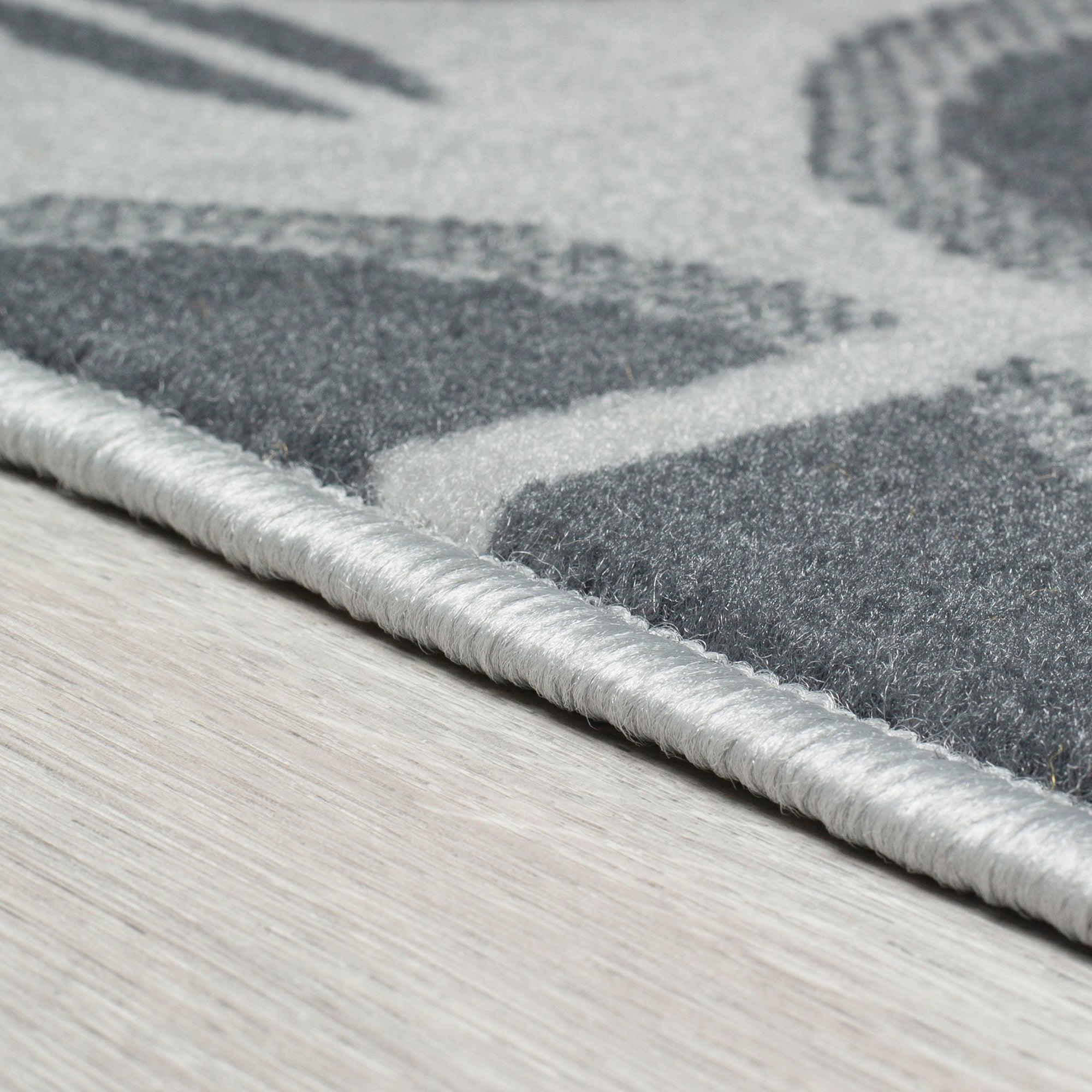 Stair Runner Hard Wearing Kitchen Mat - Texas Pink & Grey Floral Tiles Stair Runner Rug Masters