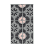 Stair Runner Hard Wearing Kitchen Mat - Texas Pink & Grey Floral Tiles - Bargainia.com - 