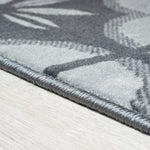 Stair Runner Hard Wearing Kitchen Mat - Texas Pink & Grey Floral Tiles - Bargainia.com - 