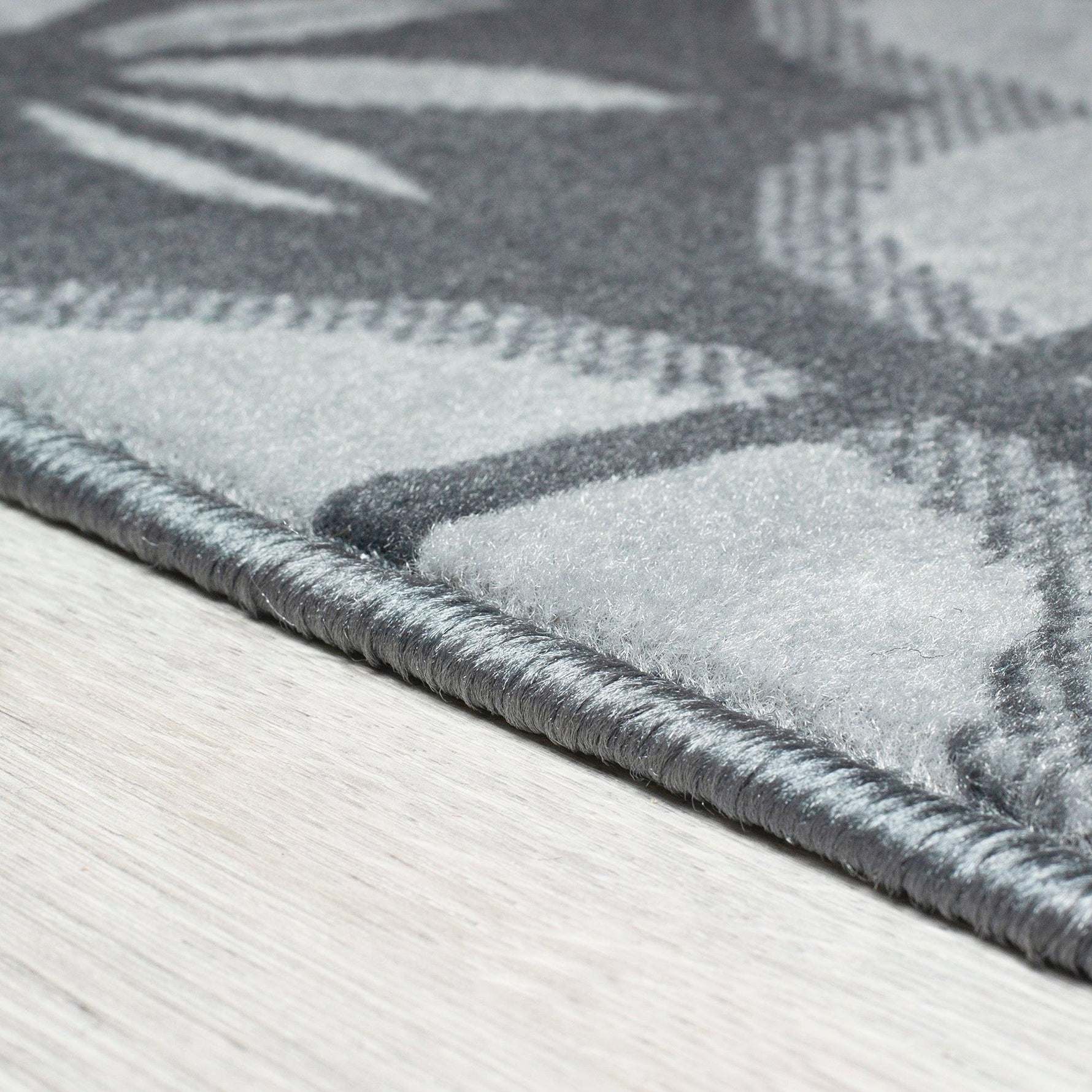 Stair Runner Hard Wearing Kitchen Mat - Texas Pink & Grey Floral Tiles - Bargainia.com - 